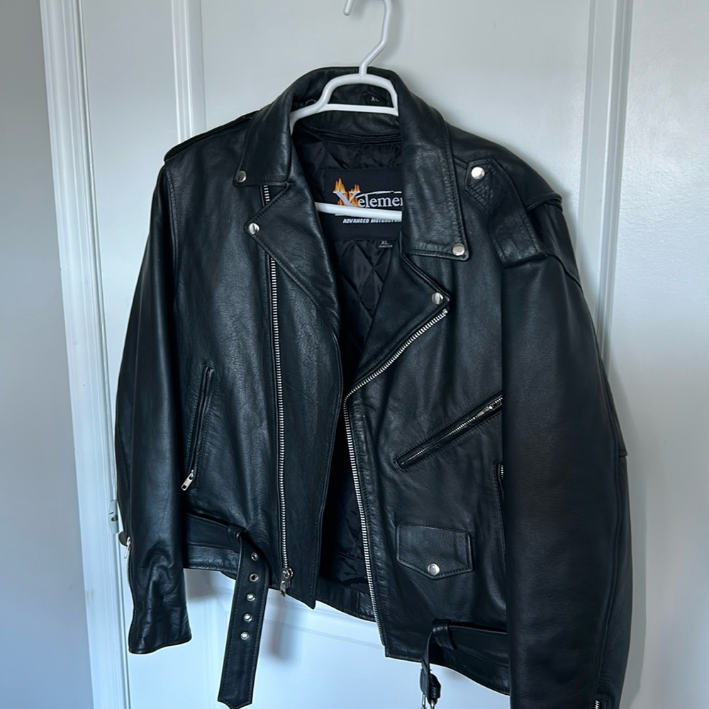 X element leather biker oversized 90’s style jacket